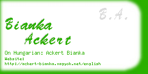 bianka ackert business card